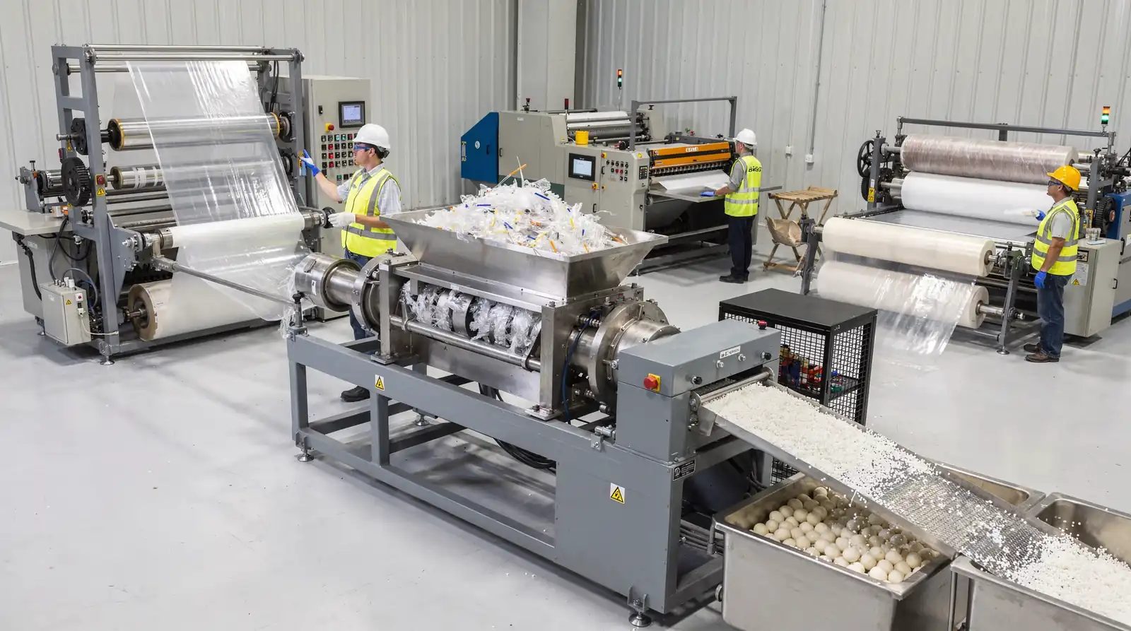 Kingdom Machine's recycling extruders form part of a full-line offering that also spans blown film